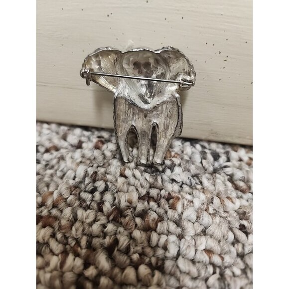 Vintage Silver Tone Large Elephant Brooch - Picture 4 of 4